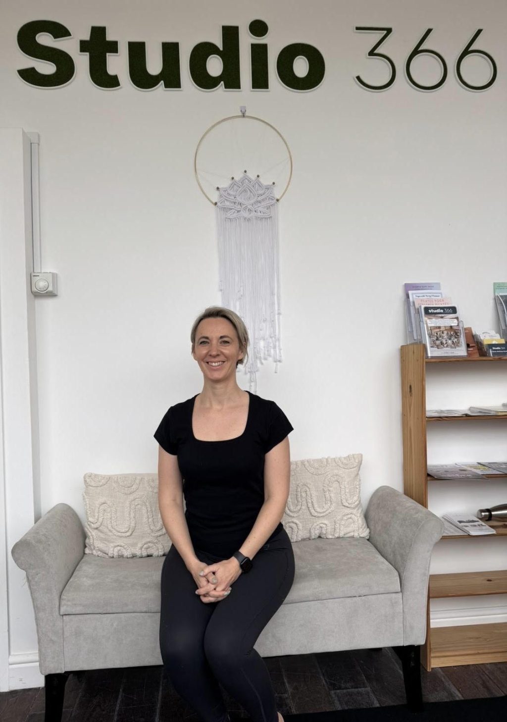 Tessa after teaching yoga at Studio 366 in Molesey